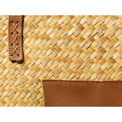 Bolso de Paja con Polipiel Personalizable