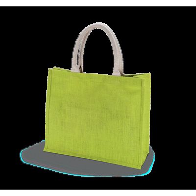 Bolsa de playa yute con asa de algodón Lime