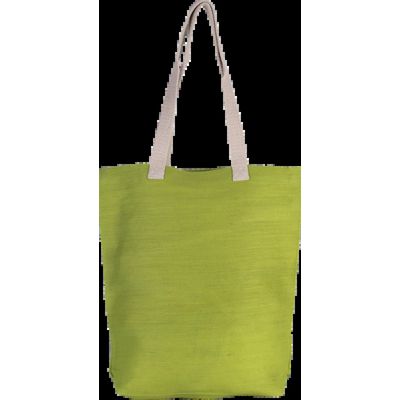 Bolsa de juco con asas y fuelle Lime Green