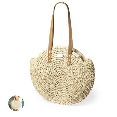 Bolso circular de rafia sintética