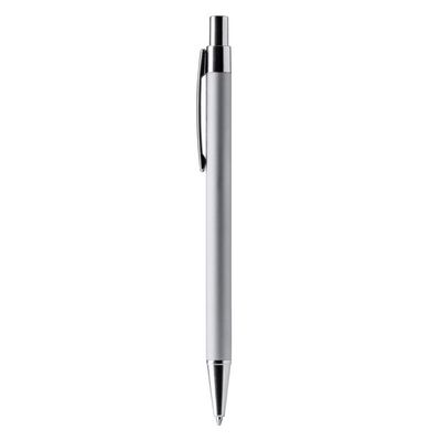 Bolígrafo de aluminio de acabados cromados Plata Tinta Azul