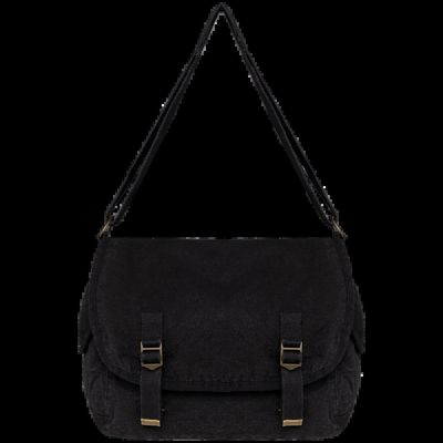 Bolso con solapa algodón Washed Black