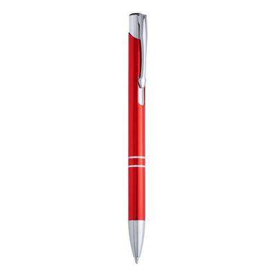 Bolígrafo con cuerpo de aluminio Rojo Tinta Azul