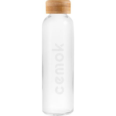 Botella Cristal y Tapón Bambú 500ml