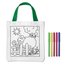 Bolsa de algodón para colorear con 5 bolígrafos Blanco