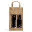 Bolsa de yute laminado con ventana y doble compartimento Crudo