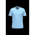 Camiseta de algodón con cuello de pico Sky Blue M
