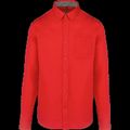 Camisa de algodón con bolsillo y cuello con botones Red L