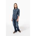 Camisa vaquera manga larga mujer