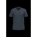 Camiseta de algodón con cuello de pico Navy M
