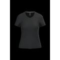 Camiseta de manga corta cuello pico mujer Black S