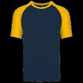 Camiseta bicolor manga corta hombre Navy / Yellow M