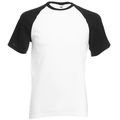 Camiseta de Béisbol Cuello y Mangas Contrastadas White / Black S