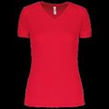 Camiseta de deporte mujer cuello de pico Red M