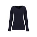 Camiseta manga larga mujer y cuello redondo Navy Xxl