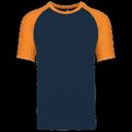 Camiseta bicolor manga corta hombre Navy / Orange Xxl
