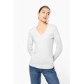 Camiseta manga larga mujer algodón entallada