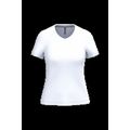 Camiseta de manga corta cuello pico mujer White L