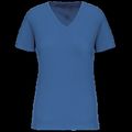 Camiseta de mujer cuello de pico Light Royal Blue Xs