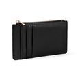 Cartera tarjetero con cremallera PU Negro