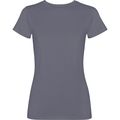 Camiseta mujer algodón efecto desgastado Gris Cielo Lavado M