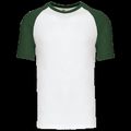 Camiseta bicolor manga corta hombre White / Forest Green S