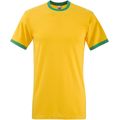 Camiseta de algodón con cuello contrastado Sunflower / Kelly Green M