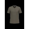 Camiseta de algodón con cuello de pico Dark Khaki Xxl