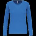 Camiseta de deporte manga larga poliéster Aqua Blue Xl
