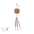 Cable Cargador 3 en 1 Extensible con Cuero Reciclado