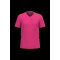 Camiseta de algodón con cuello de pico Fuchsia L