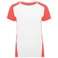 Camiseta Técnica Mujer Doble Tejido Bicolor Blanco/Coral Fluor Vigore S