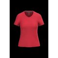Camiseta de manga corta cuello pico mujer Red M
