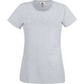 Camiseta mujer algodón cuello redondo entallada Heather Grey S