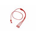 Cable cargador aluminio reciclado dual 3 salidas Roj