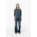 Camisa vaquera manga larga mujer