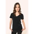 Camiseta algodón cuello pico mujer