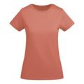 Camiseta entallada mujer algodón orgánico Rojo Pálido S