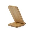 Cargador de bambú con soporte para smartphones