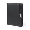Carpeta tecnológica con elegante combinación de poliéster y polipiel