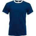 Camiseta de algodón con cuello contrastado Navy / White S