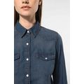 Camisa vaquera manga larga mujer