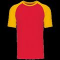 Camiseta bicolor manga corta hombre Red / Yellow M