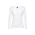 Camiseta de manga larga blanca para mujer
