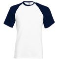 Camiseta de Béisbol Cuello y Mangas Contrastadas White / Deep Navy Xl