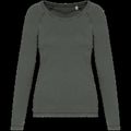 Camiseta de chica Mangas raglán Cuello redondo Washed Organic Khaki Xs