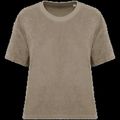 Camiseta de rizo para mujer corte oversize Cream Coffee Xs