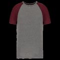 Camiseta bicolor Cuello redondo Grey Heather / Wine Heather S