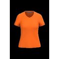 Camiseta de manga corta cuello pico mujer Orange S