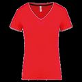 Camiseta de punto piqué mujer Red / Navy / White S